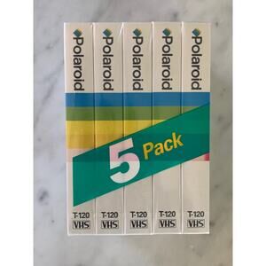 Vintage NIP 5-Pack Polaroid Blank VHS Tapes